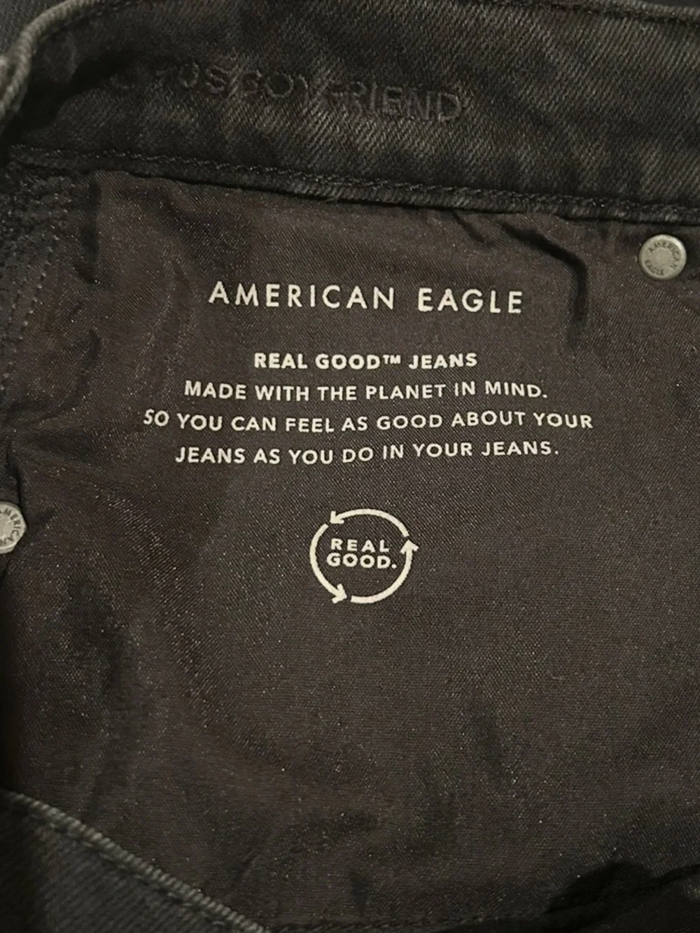 American Eagle Highest Rise 90's Boyfriend Jeans Black Wash size 6/28 NWT